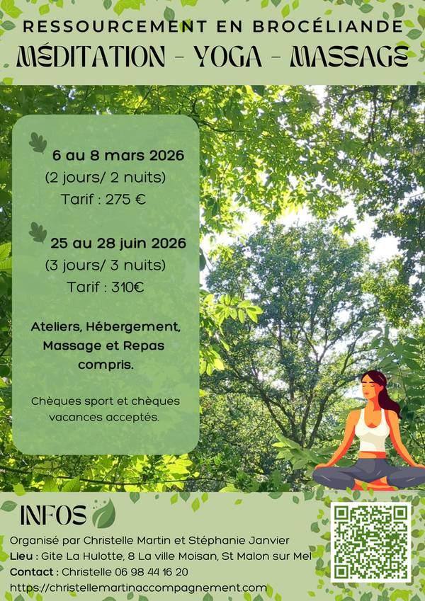 flyer séjours yoga Brocéliande 2026